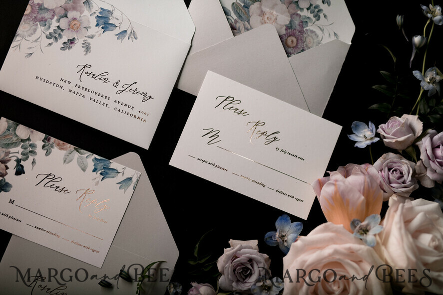 WEDDING INVITATIONS floral / boho / watercolor Elegant Wedding invitations, floral boho invites, flowers