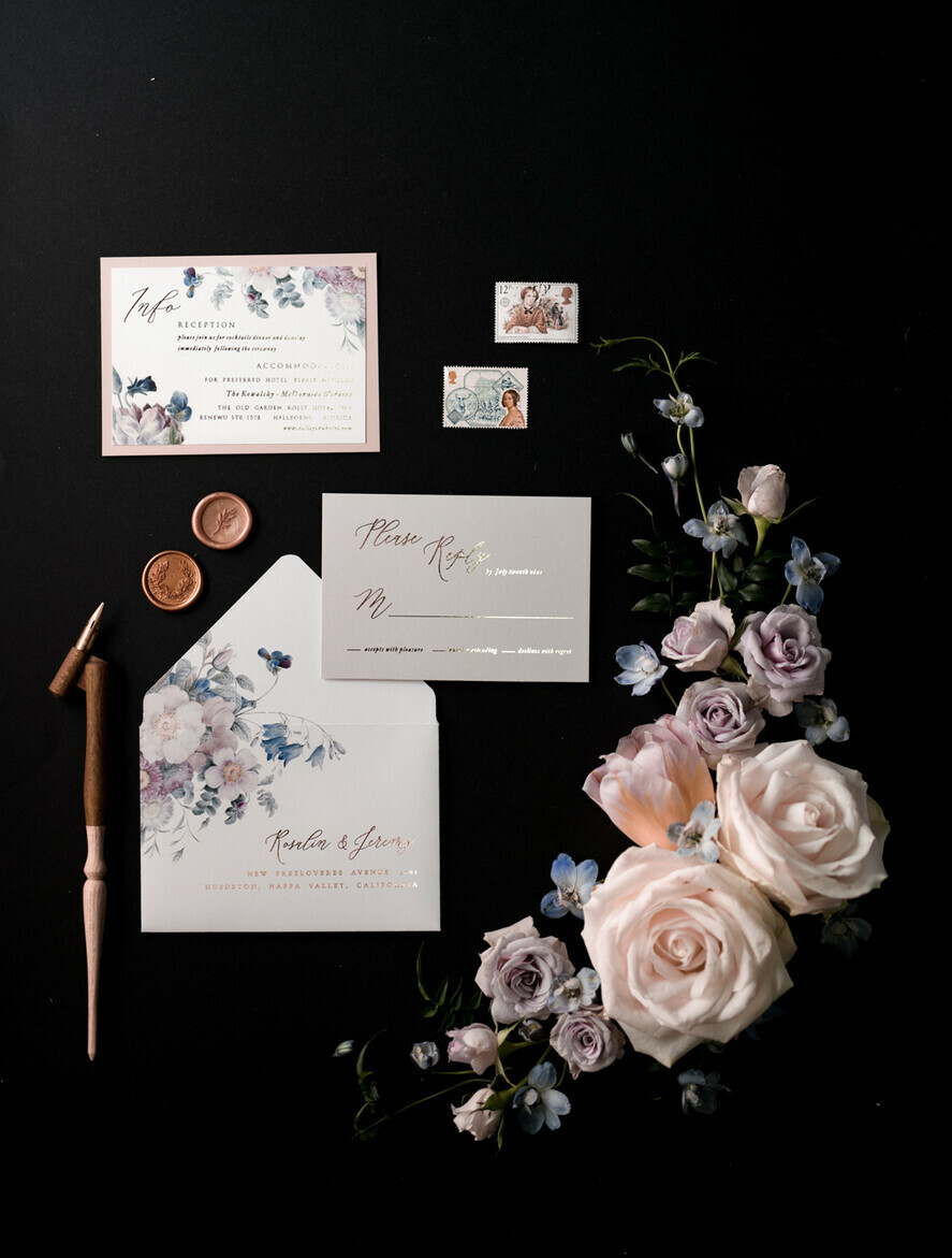 WEDDING INVITATIONS floral / boho / watercolor Elegant Wedding invitations, floral boho invites, flowers