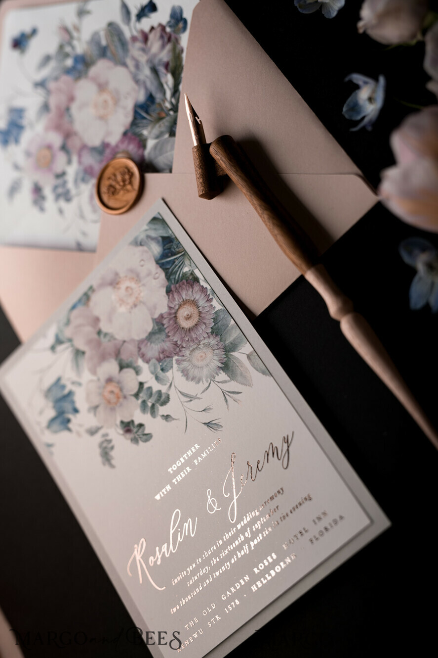 WEDDING INVITATIONS floral / boho / watercolor Elegant Wedding invitations, floral boho invites, flowers