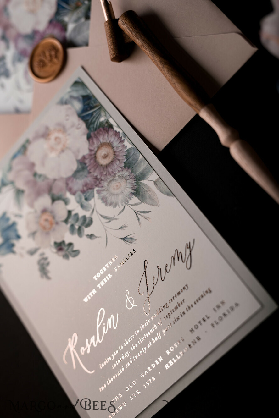 WEDDING INVITATIONS floral / boho / watercolor Elegant Wedding invitations, floral boho invites, flowers