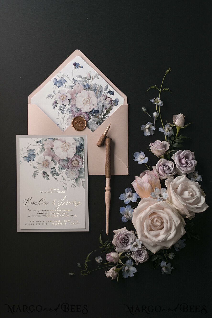 WEDDING INVITATIONS floral / boho / watercolor Elegant Wedding invitations, floral boho invites, flowers