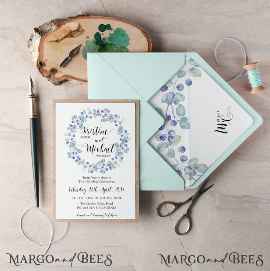 WEDDING INVITATIONS floral / boho / watercolor Wedding invitations online floral boho invites flowers wreath