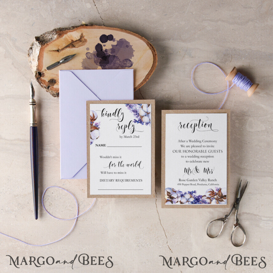 WEDDING INVITATIONS floral / boho / watercolor Wedding invitations suite boho design stationery pastel