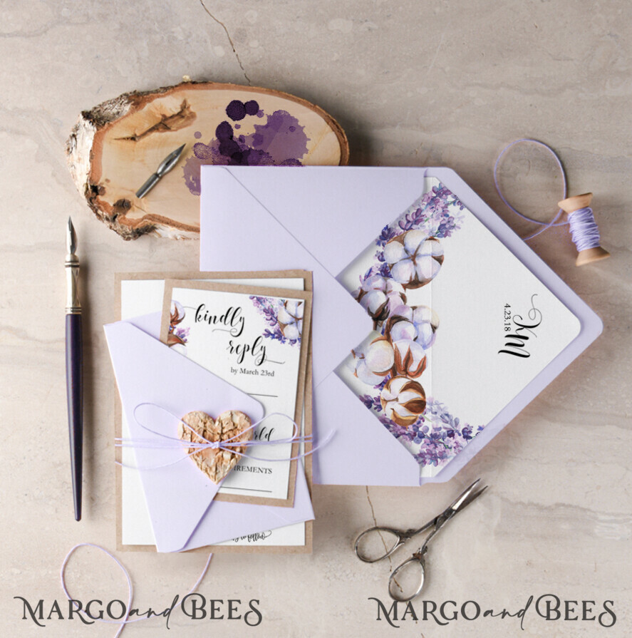 WEDDING INVITATIONS floral / boho / watercolor Wedding invitations suite boho design stationery pastel