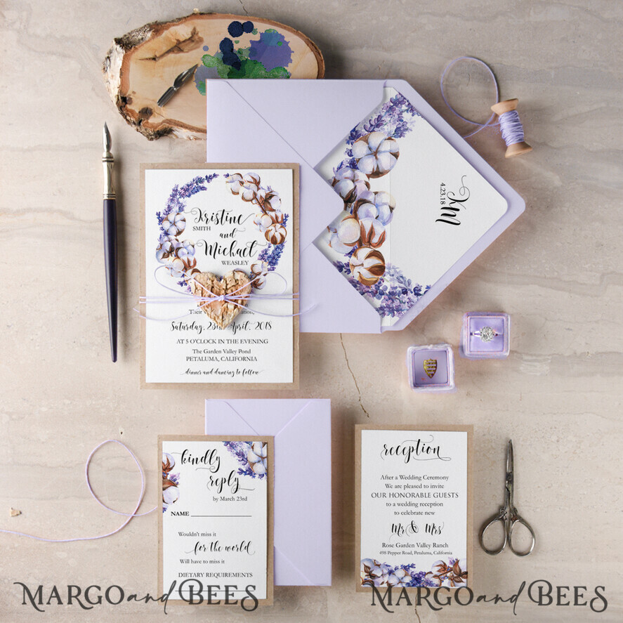 WEDDING INVITATIONS floral / boho / watercolor Wedding invitations suite boho design stationery pastel