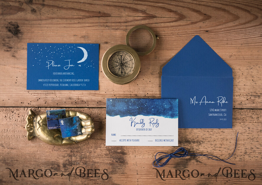 WEDDING INVITATIONS floral / boho / watercolor Unique wedding invitations colorful romantic stationery star