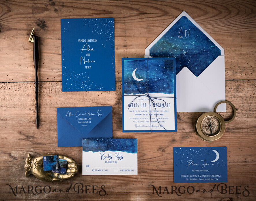 WEDDING INVITATIONS floral / boho / watercolor Unique wedding invitations colorful romantic stationery star