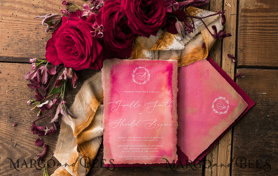 WEDDING INVITATIONS floral / boho / watercolor Wedding invitations UK dream stationery hant painted