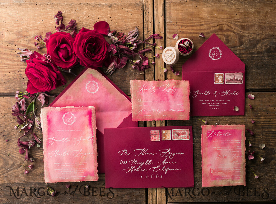 WEDDING INVITATIONS floral / boho / watercolor Wedding invitations UK dream stationery hant painted