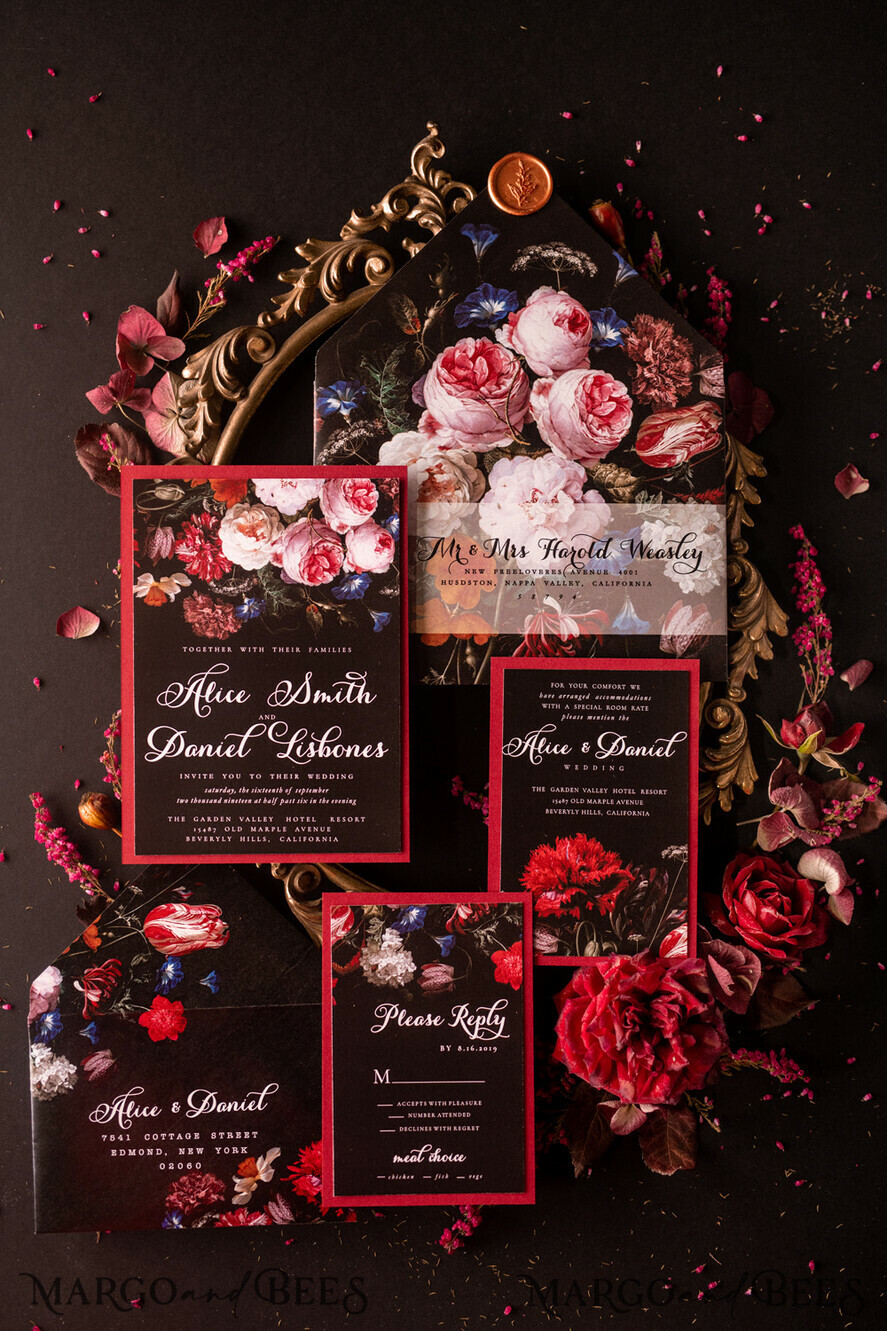 WEDDING INVITATIONS floral / boho / watercolor Elegant Wedding invitations boho floral stationery still life painting