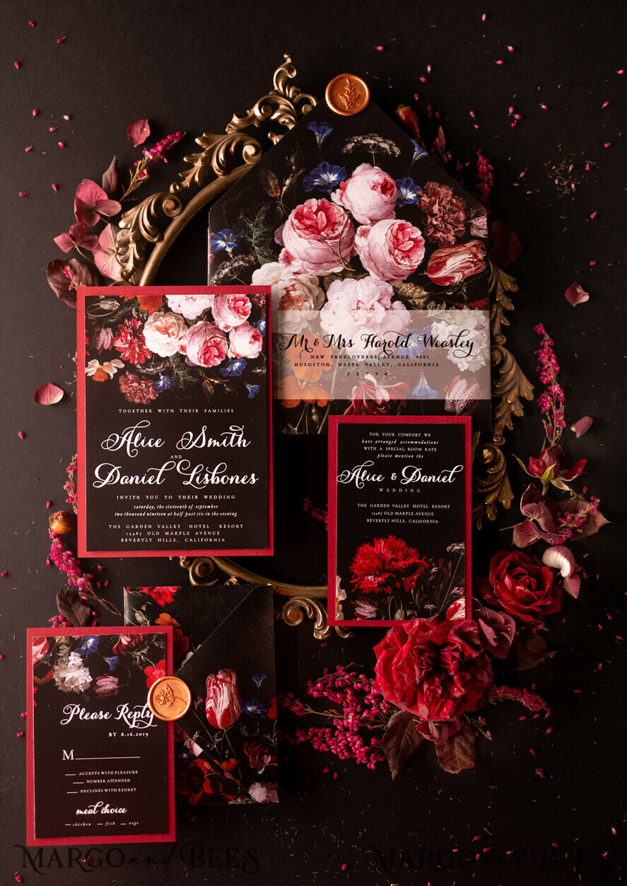 WEDDING INVITATIONS floral / boho / watercolor Elegant Wedding invitations boho floral stationery still life painting