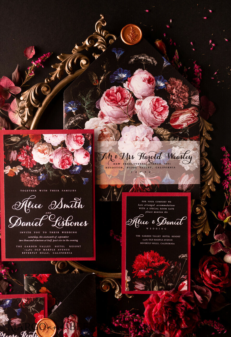WEDDING INVITATIONS floral / boho / watercolor Elegant Wedding invitations boho floral stationery still life painting