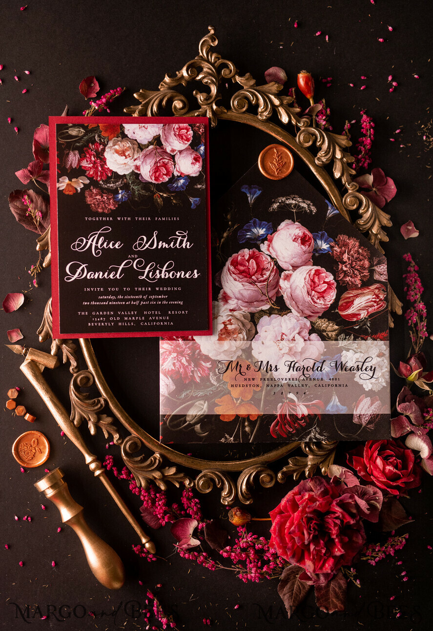 WEDDING INVITATIONS floral / boho / watercolor Elegant Wedding invitations boho floral stationery still life painting
