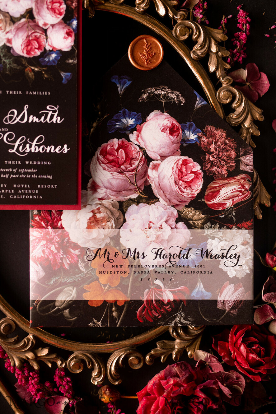 WEDDING INVITATIONS floral / boho / watercolor Elegant Wedding invitations boho floral stationery still life painting