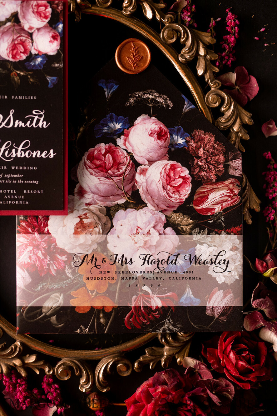 WEDDING INVITATIONS floral / boho / watercolor Elegant Wedding invitations boho floral stationery still life painting