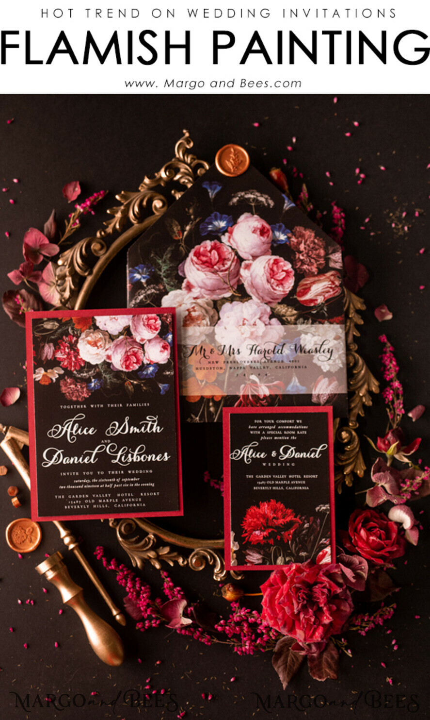 WEDDING INVITATIONS floral / boho / watercolor Elegant Wedding invitations boho floral stationery still life painting
