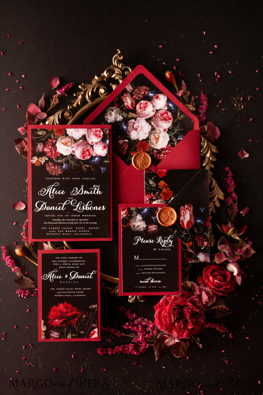 WEDDING INVITATIONS floral / boho / watercolor Elegant Wedding invitations boho floral stationery still life painting