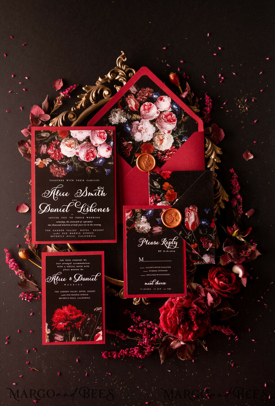 WEDDING INVITATIONS floral / boho / watercolor Elegant Wedding invitations boho floral stationery still life painting