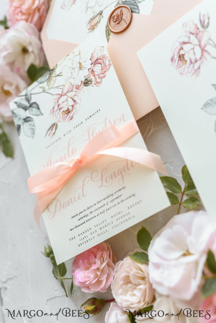 WEDDING INVITATIONS floral / boho / watercolor Wedding invitations suite colorful romantic stationery vintage