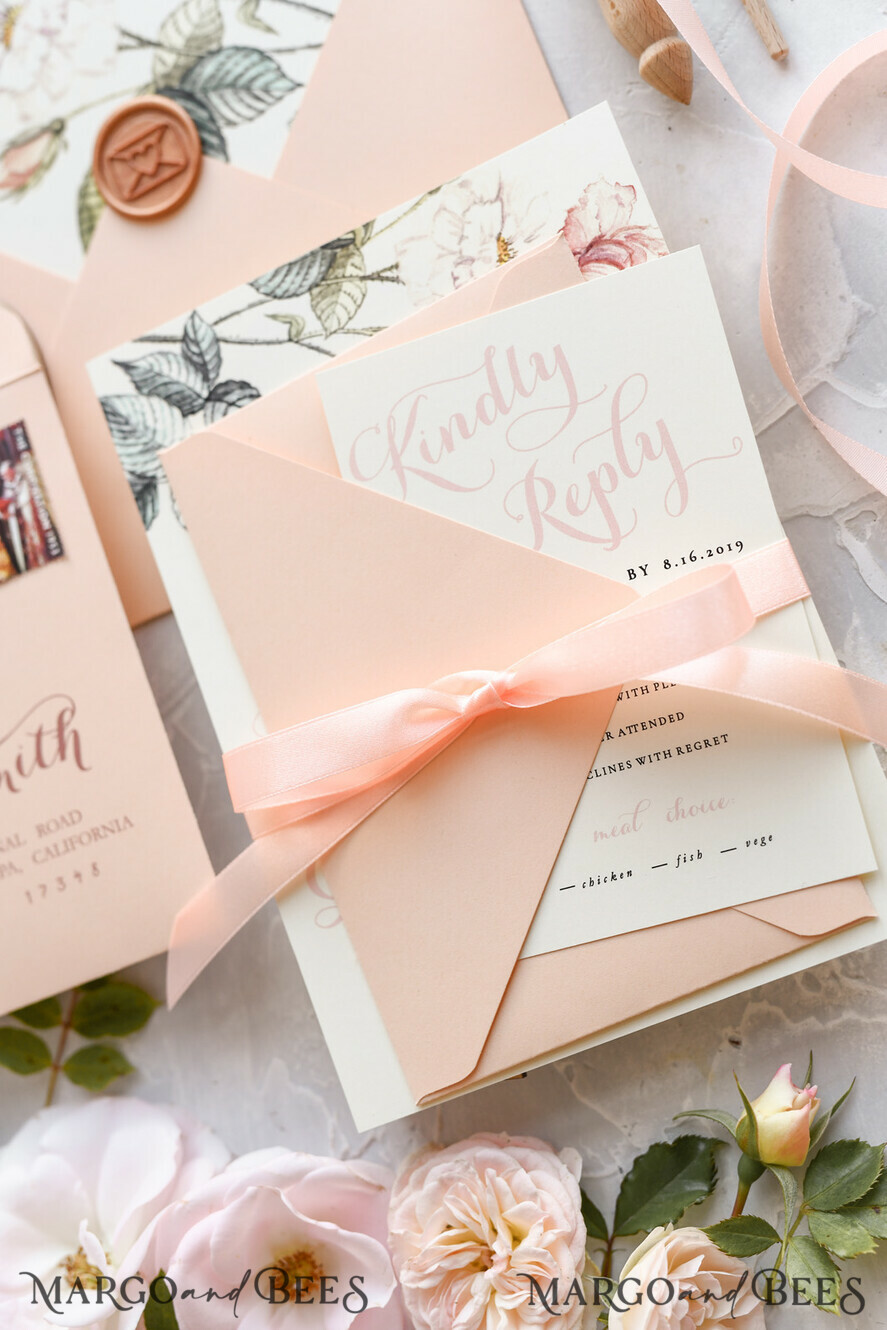 WEDDING INVITATIONS floral / boho / watercolor Wedding invitations suite colorful romantic stationery vintage