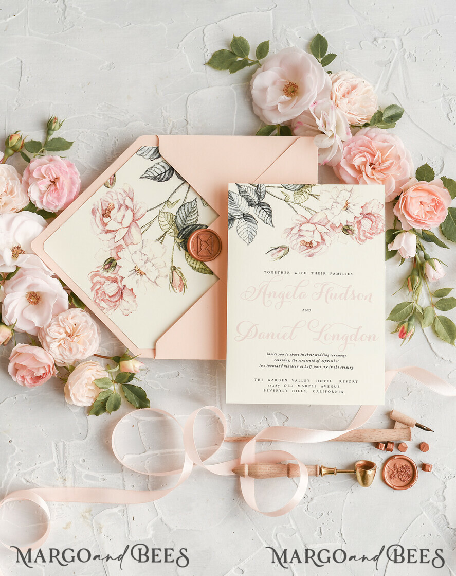 WEDDING INVITATIONS floral / boho / watercolor Wedding invitations suite colorful romantic stationery vintage