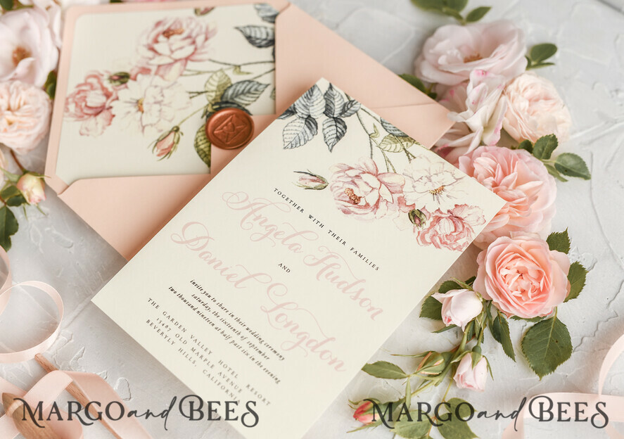 WEDDING INVITATIONS floral / boho / watercolor Wedding invitations suite colorful romantic stationery vintage