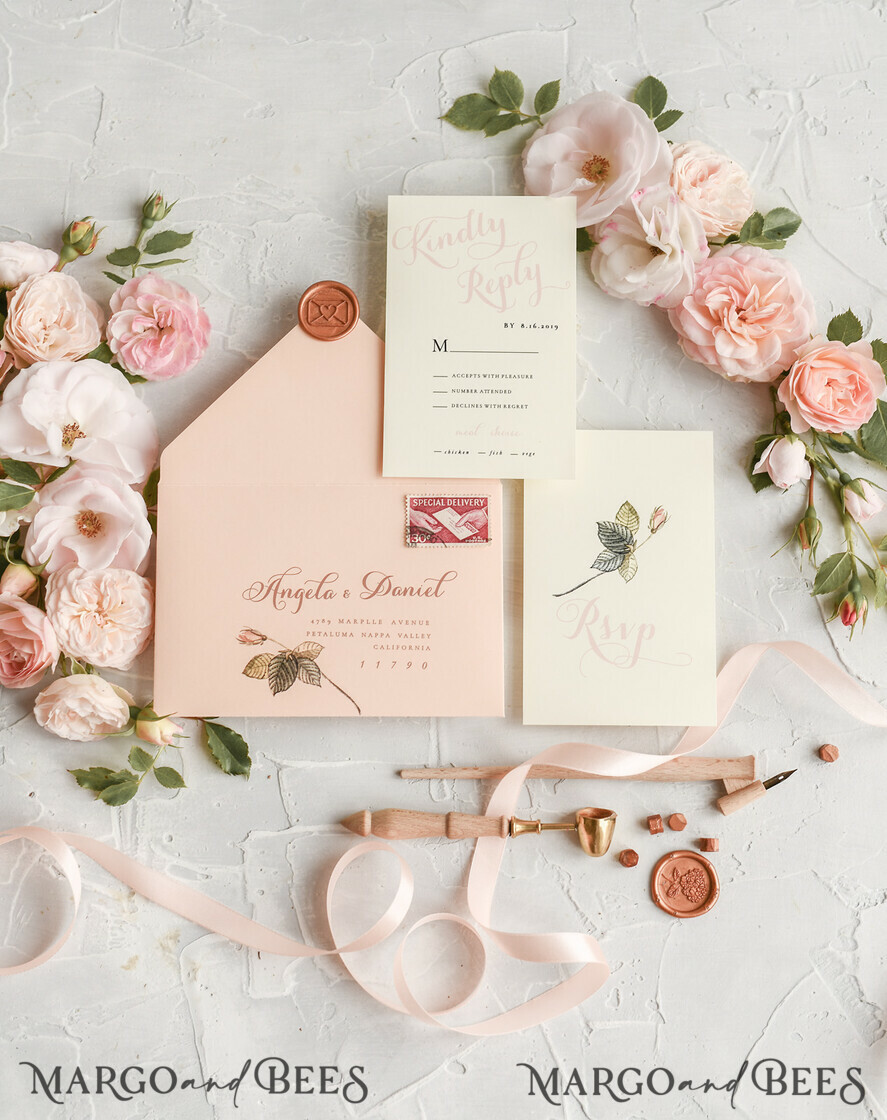 WEDDING INVITATIONS floral / boho / watercolor Wedding invitations suite colorful romantic stationery vintage