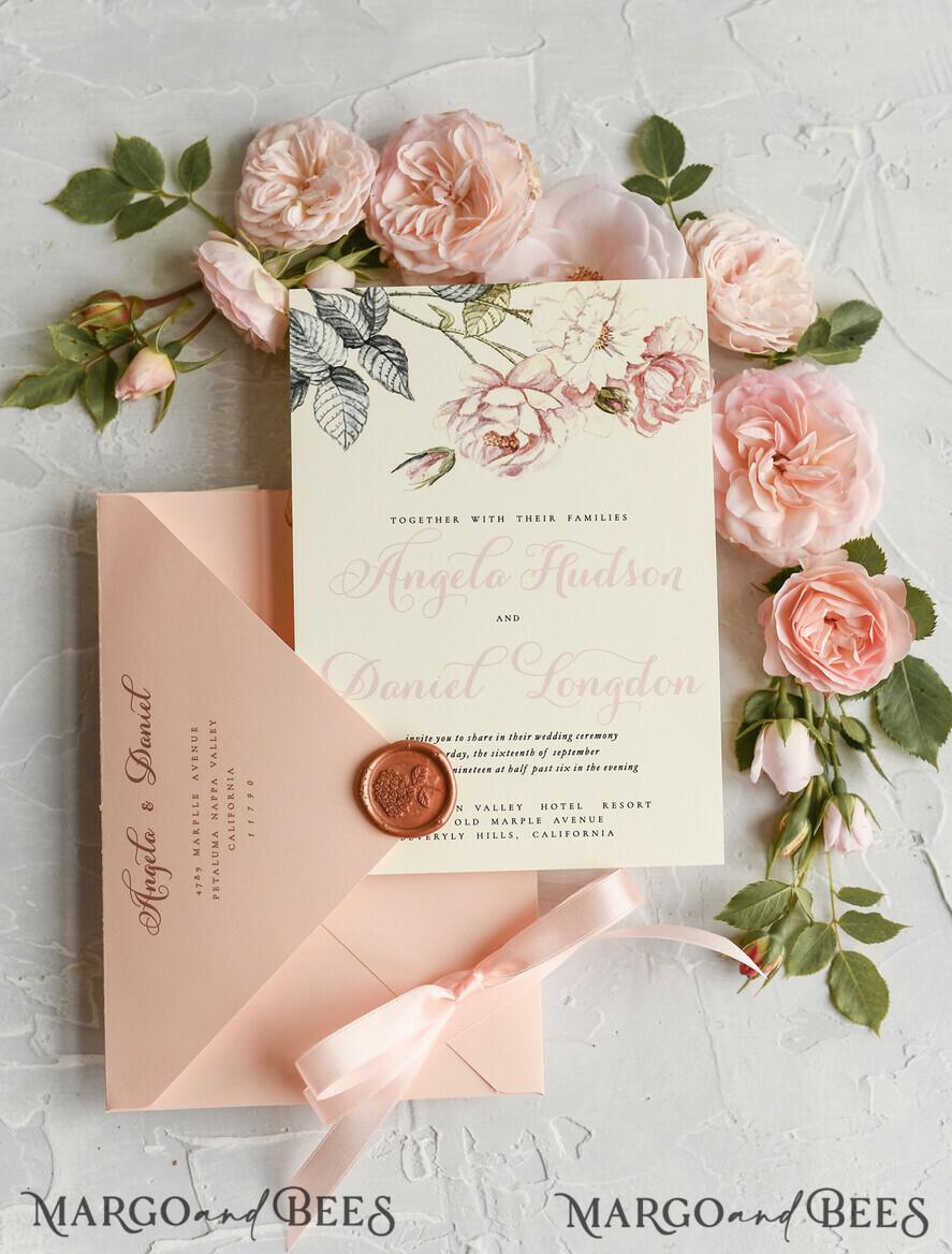 WEDDING INVITATIONS floral / boho / watercolor Wedding invitations suite colorful romantic stationery vintage