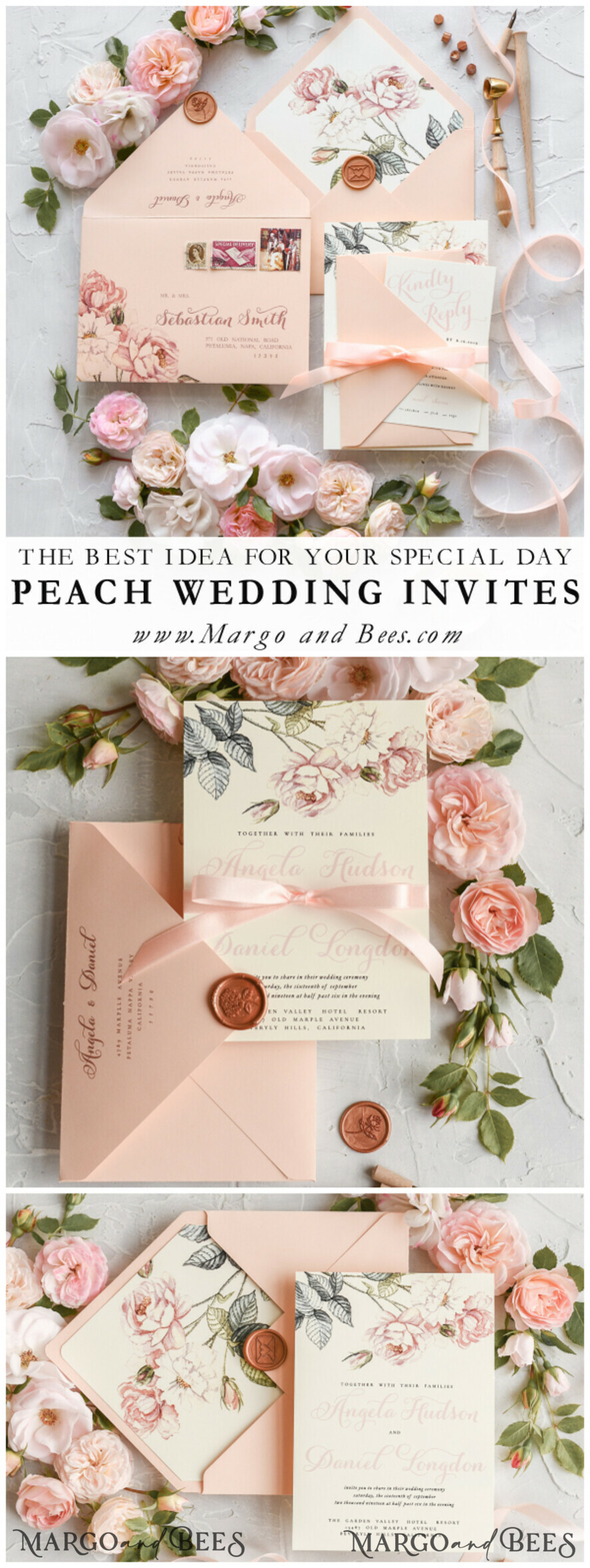 WEDDING INVITATIONS floral / boho / watercolor Wedding invitations suite colorful romantic stationery vintage