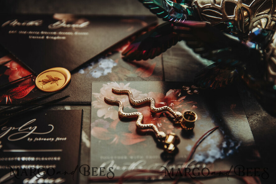 WEDDING INVITATIONS floral / boho / watercolor Best wedding invitations bohemian stationery black boho wedding