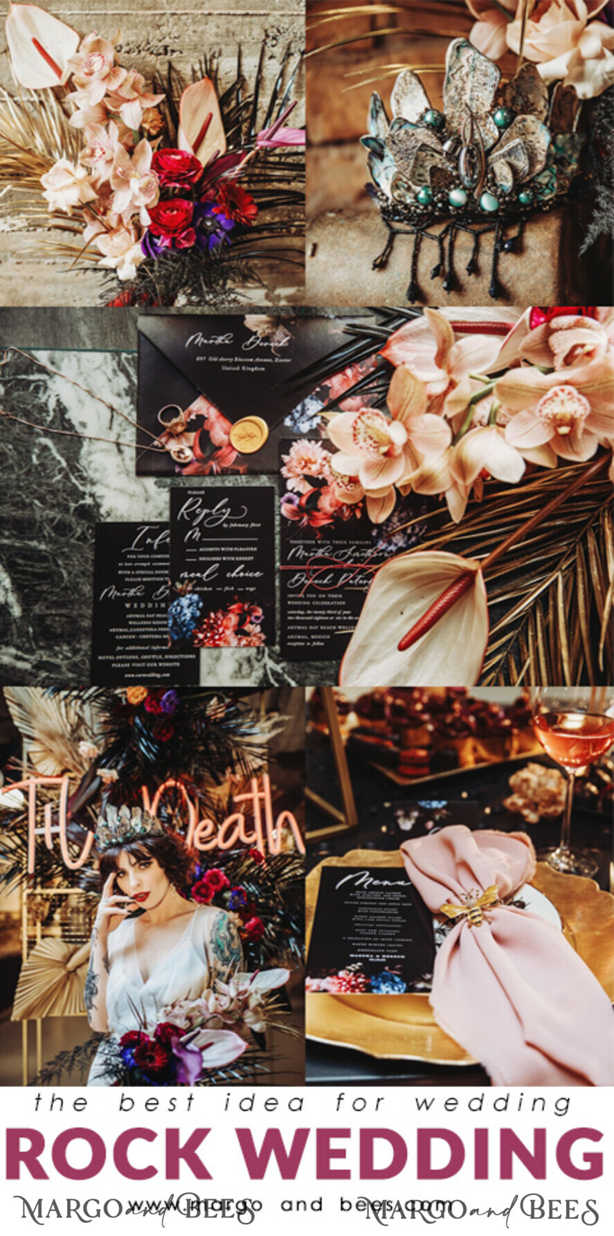WEDDING INVITATIONS floral / boho / watercolor Best wedding invitations bohemian stationery black boho wedding