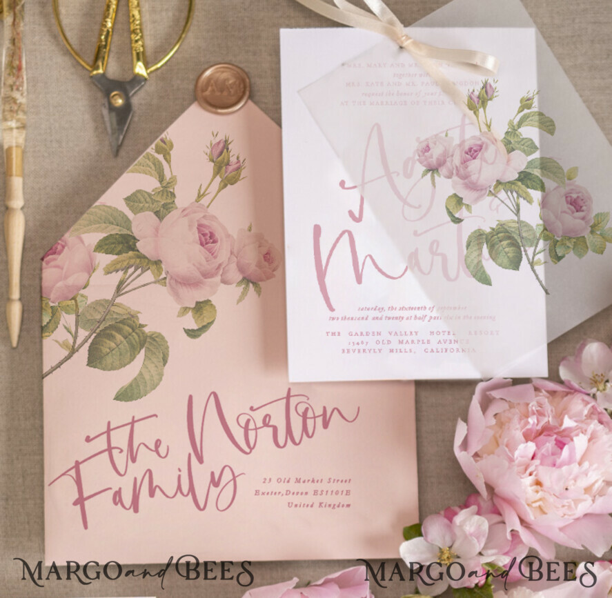 WEDDING INVITATIONS floral / boho / watercolor Unique wedding invitations watercolor flowers invites