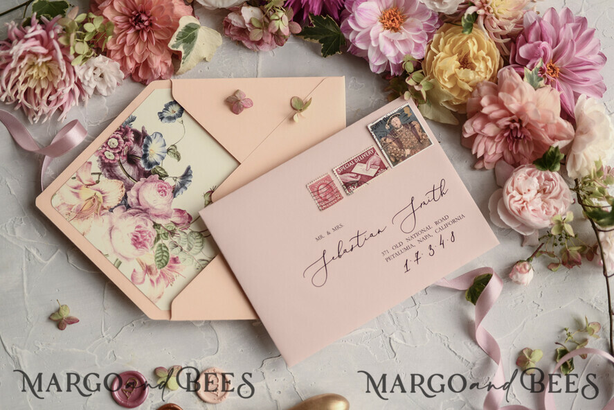 WEDDING INVITATIONS floral / boho / watercolor Romantic Wedding invitations colorful romantic stationery flowers