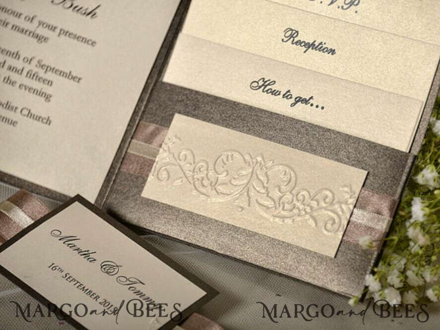 WEDDING INVITATIONS vintage lace/ rustic lace Romantic Wedding invitations elegant chic invites