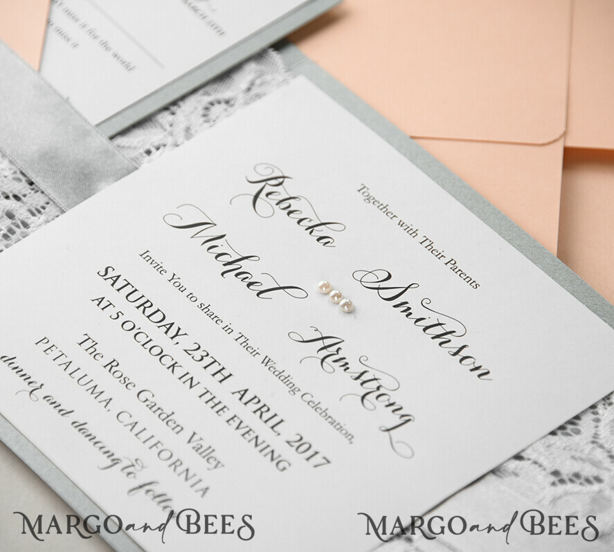 WEDDING INVITATIONS vintage lace/ rustic lace Wedding invitations designs lace glamour stationery gold