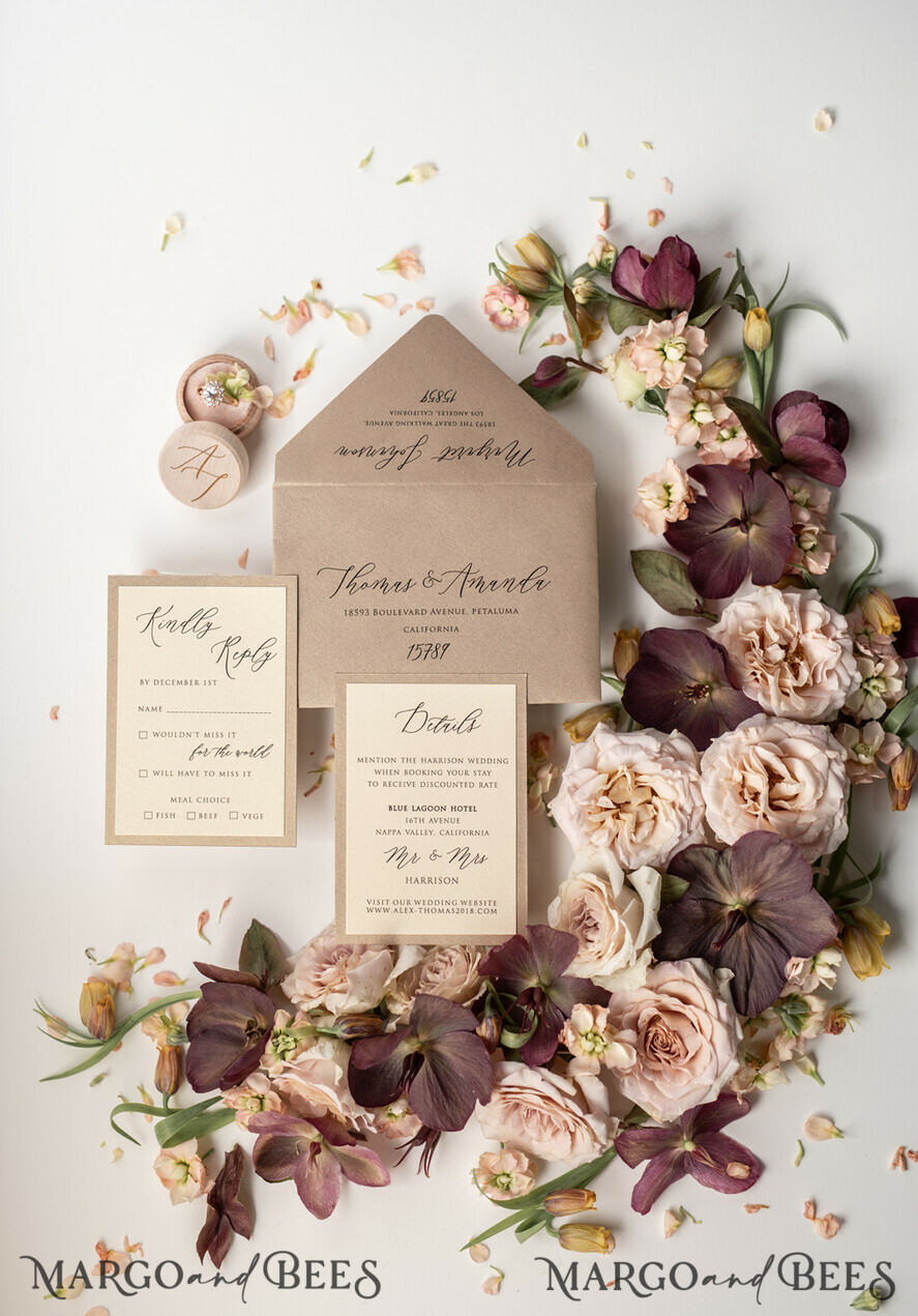 WEDDING INVITATIONS vintage lace/ rustic lace The wedding invitations card elegant lace stationery