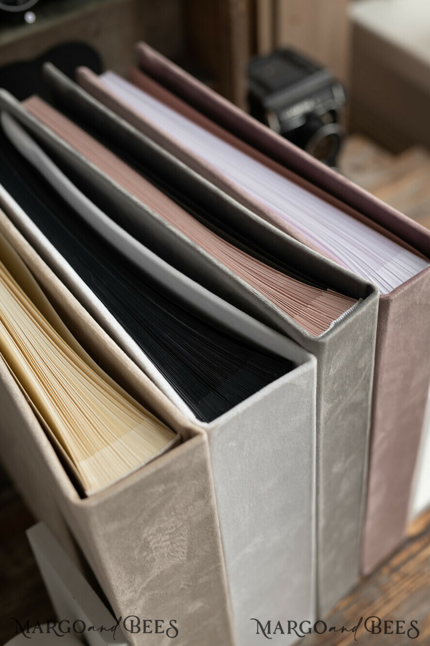 PHOTO ALBUM/ PHOTO BOX Polaroid photo album with writing space Wedding Velvet Photo Album with Velvet Box