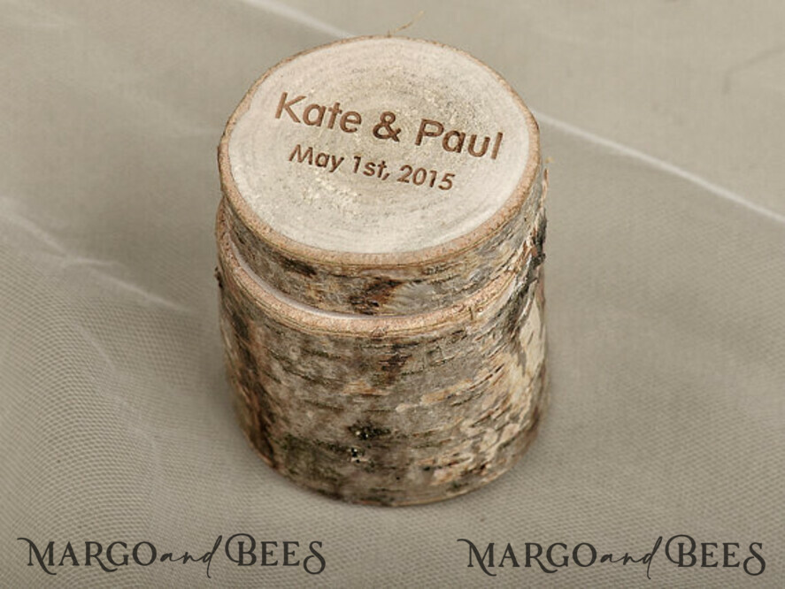 RING BEARER BOXES & PILLOWS Rustic Wedding Moss Bearer Handmade wedding ring box • engraved ring bearer box • wood rustic ring box