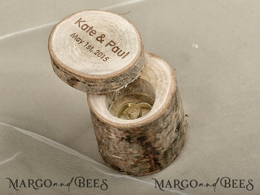 RING BEARER BOXES & PILLOWS Rustic Wedding Moss Bearer Handmade wedding ring box • engraved ring bearer box • wood rustic ring box