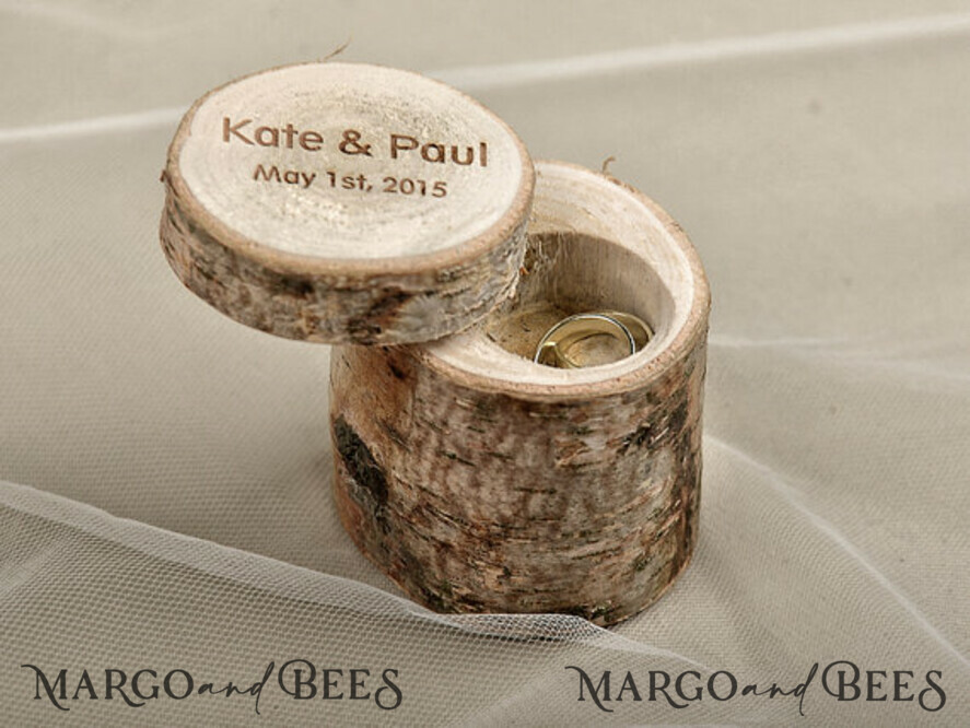 RING BEARER BOXES & PILLOWS Rustic Wedding Moss Bearer Handmade wedding ring box • engraved ring bearer box • wood rustic ring box