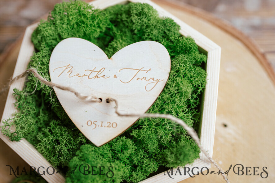 RING BEARER BOXES & PILLOWS Rustic Wedding Moss Bearer rustic wedding ring box • handmade ring bearer box • wood ring box