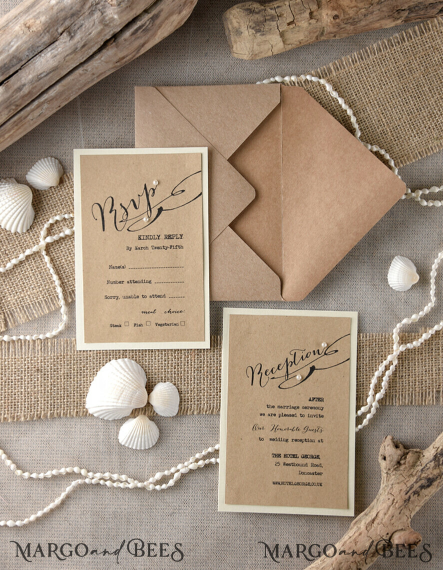WEDDING INVITATIONS passport to love/ beach wedding invites Beach Wedding invitations Sea Shell Wedding Invites destination wedding Cards wit burlap wrapping