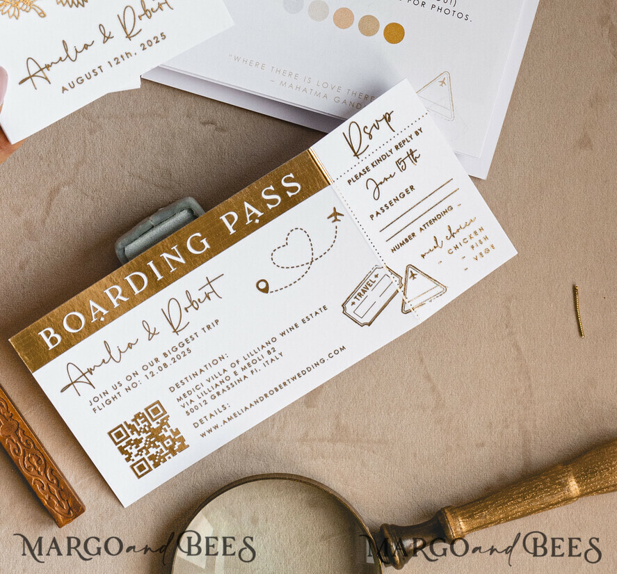 WEDDING INVITATIONS passport to love/ beach wedding invites Gold White Passport Wedding Invitation, Golden Wedding Cards Boarding Pass, Bespoke Travel Passport Wedding Invitations Abroad, Destination Greece Wedding Invites, Travel Map Wedding Stationary, World map