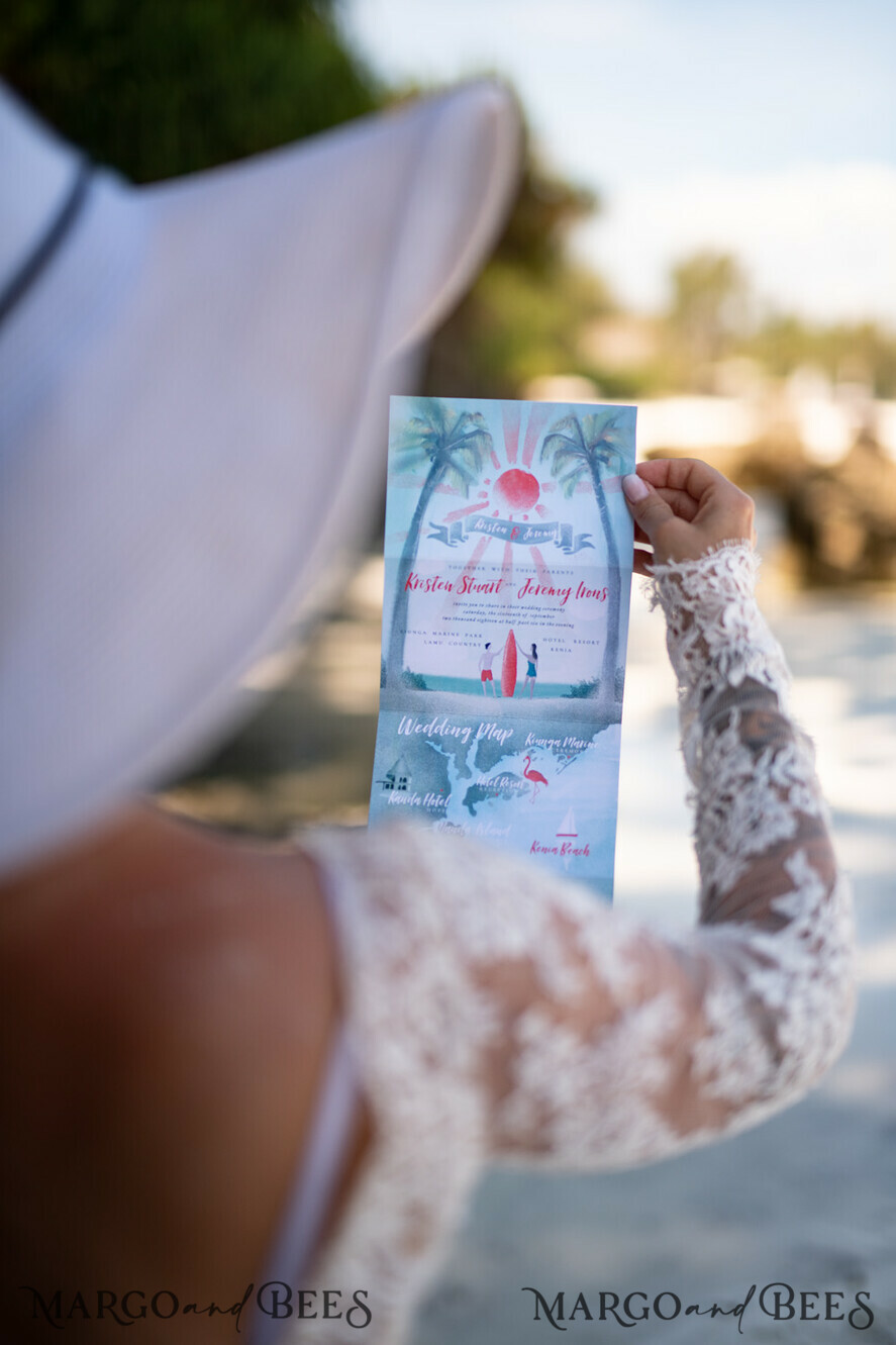WEDDING INVITATIONS passport to love/ beach wedding invites Tropical Wedding invitations trifold Wedding Invites destination wedding Cards