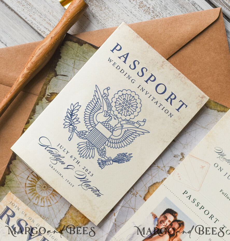 WEDDING INVITATIONS passport to love/ beach wedding invites Rustic Passport Wedding Invitation , Travel Boarding Pass, Passport Wedding Invitations Abroad, Destination Wedding Invites, Travel Map Wedding Stationary