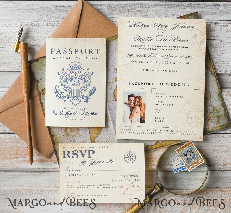WEDDING INVITATIONS passport to love/ beach wedding invites Rustic Passport Wedding Invitation , Travel Boarding Pass, Passport Wedding Invitations Abroad, Destination Wedding Invites, Travel Map Wedding Stationary