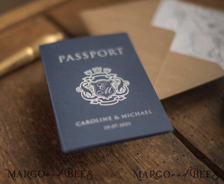 WEDDING INVITATIONS beach / destination / seashells Passport Wedding invitations suite travel Wedding Invites air ticket wedding Cards
