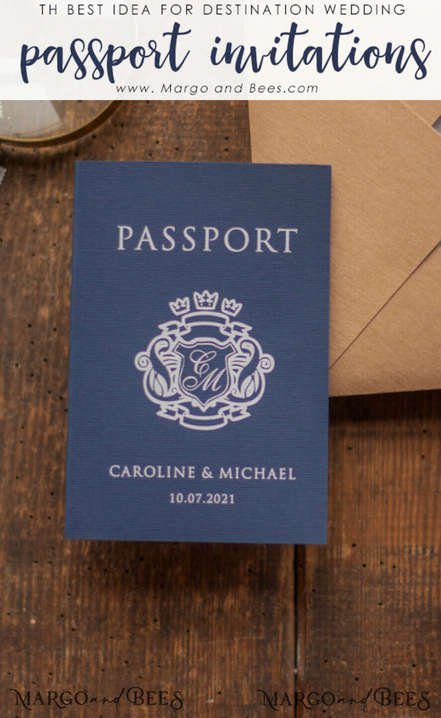 WEDDING INVITATIONS beach / destination / seashells Passport Wedding invitations suite travel Wedding Invites air ticket wedding Cards