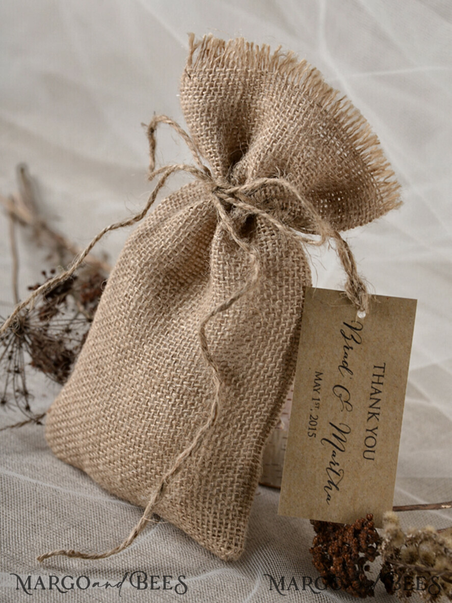cute wedding favor cards, Rustic Burlap Favor Bags