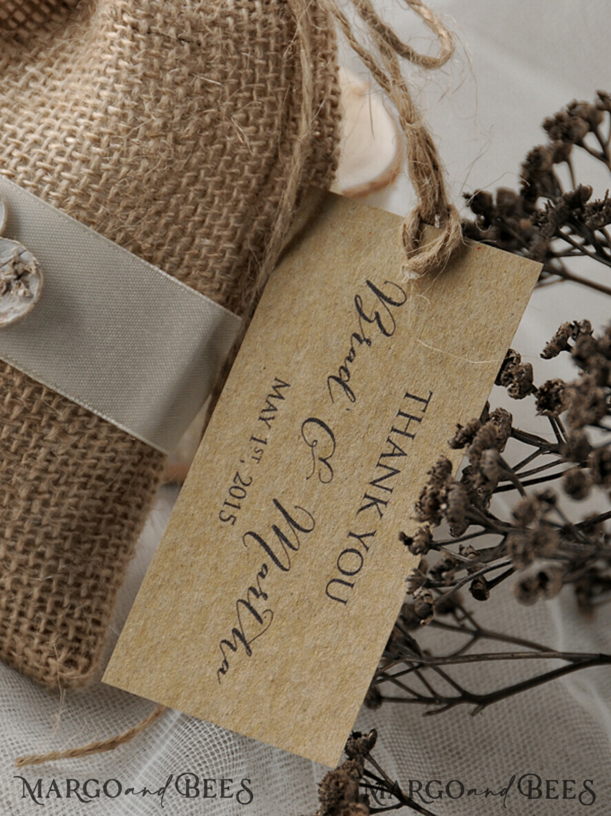 wedding favor ideas, custom made Rustic Burlap Favor Bags
